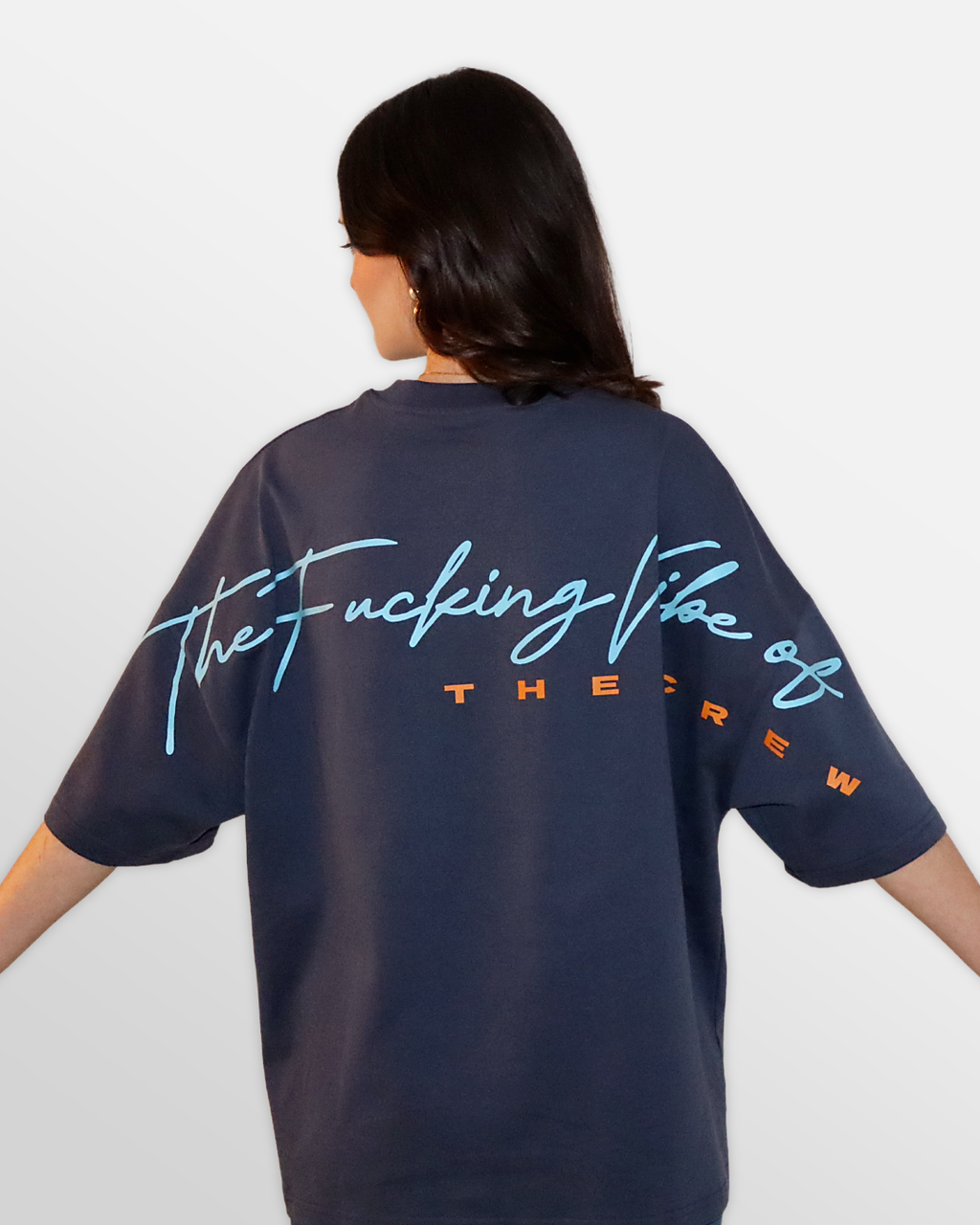 NAVY SCRIPT TEE