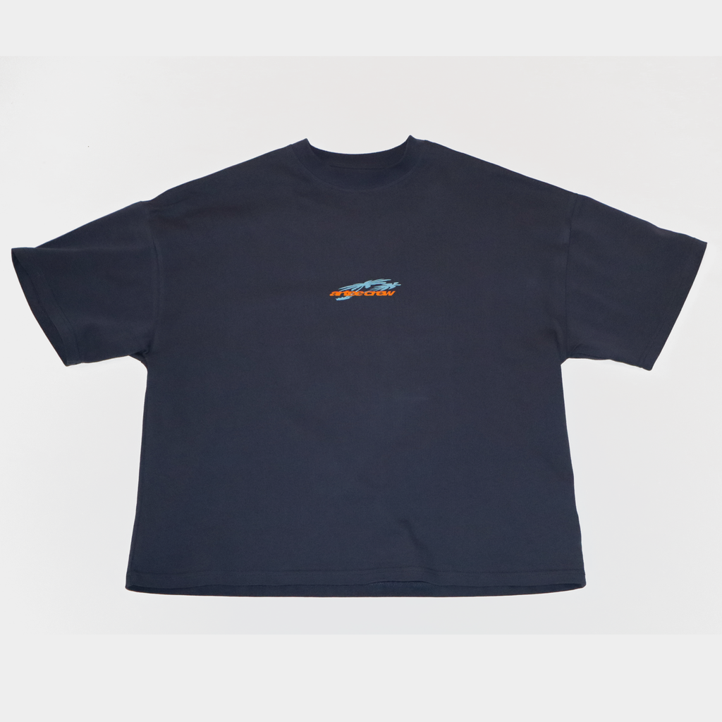 NAVY SCRIPT TEE