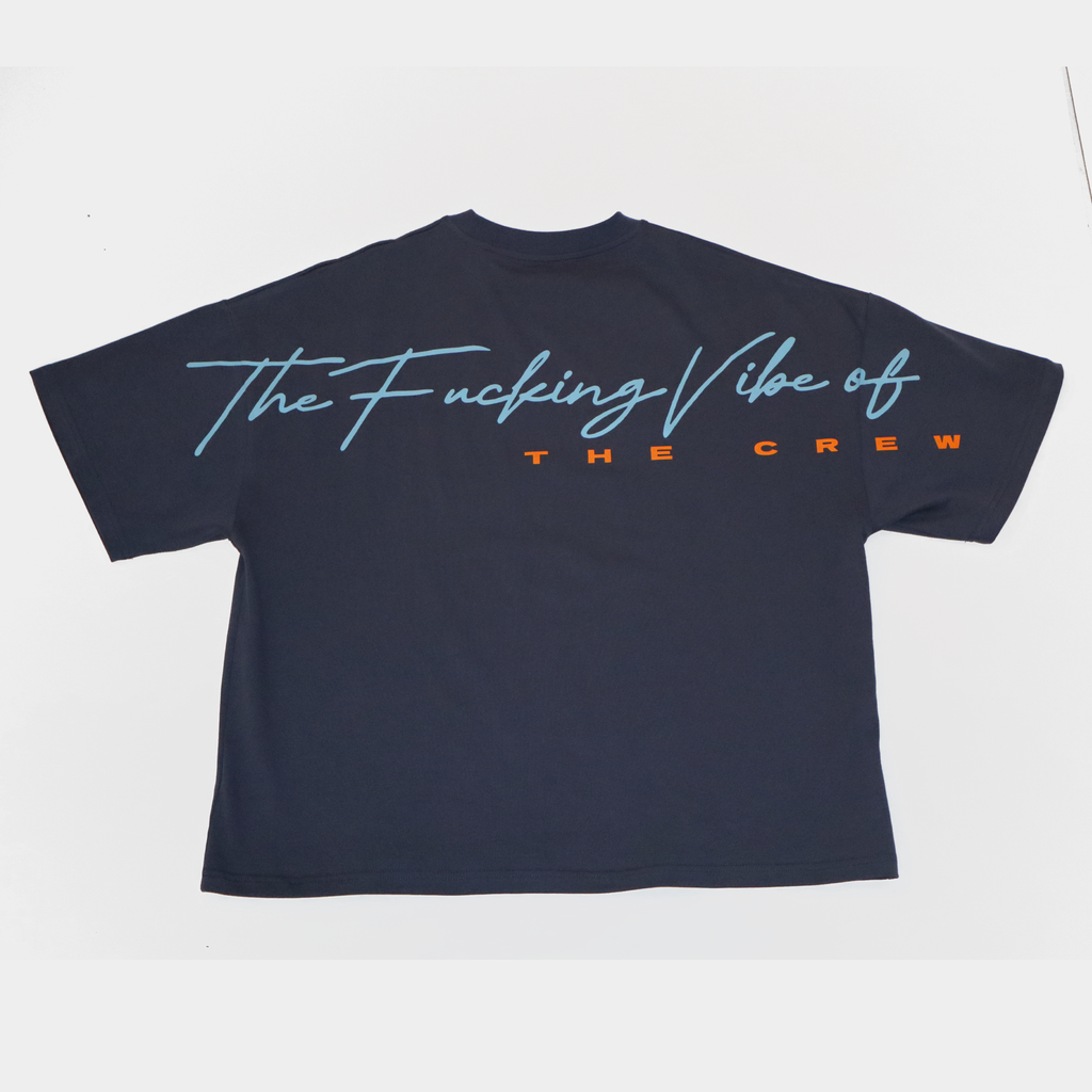 NAVY SCRIPT TEE